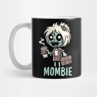 Mombie | Funny Zombie Illustration of a Tired Mom with Coffee | Mother's Day Funny Gift Ideas Mug